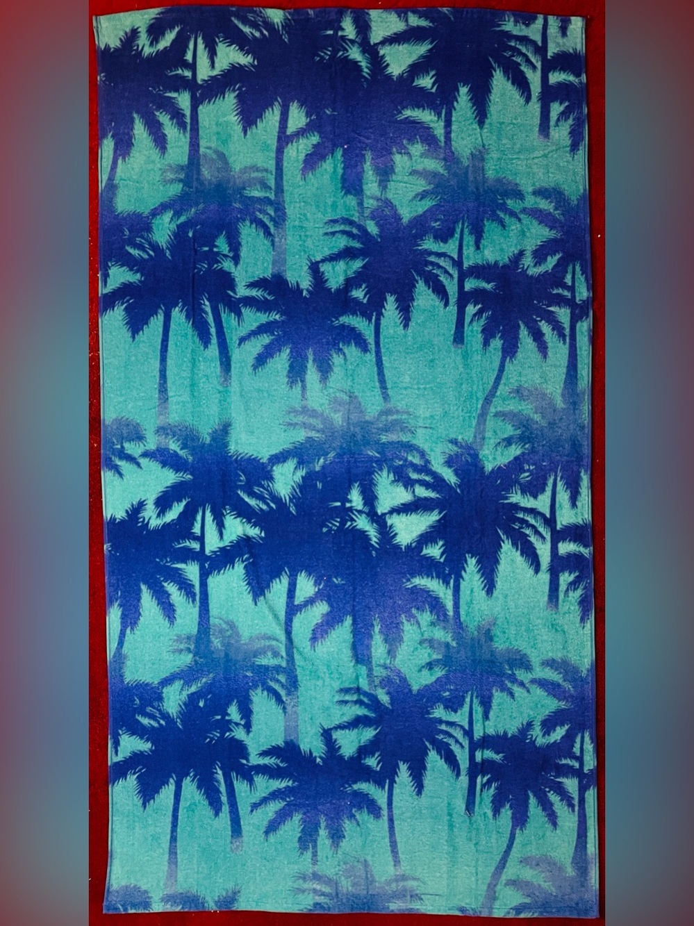 Bright Blue/Turquoise Tropical Palm Tree Beach Towel